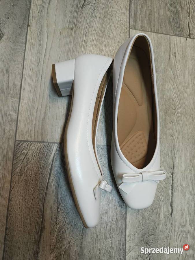 42 Białe Mega wygodne czółenka wieczorowe NOWE skóra ekologiczna Kraków