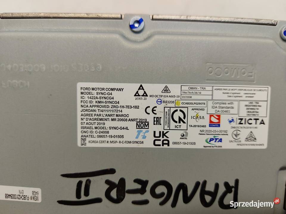 Ford Ranger VI 6 2024r MODUŁ STEROWNIK NAWIGACJI osobowe