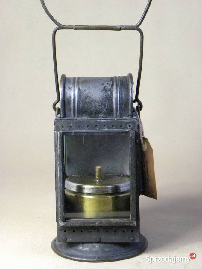 Kolekcjonerska karbidowa lampa kolejowa 1945 Legnica