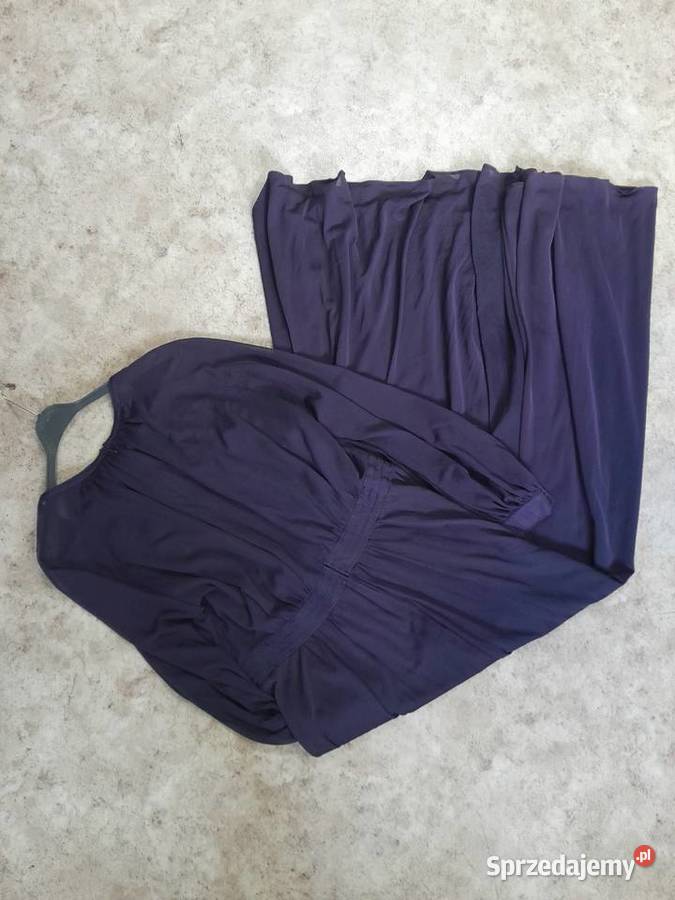 Granatowa sukienka z długim rękawem xlxxl Siemianowice Śląskie sprzedam