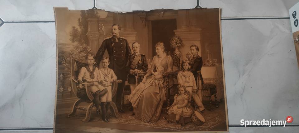 Stara Litografia 1900r Rodzina Cesarska Kaiser Piotrków Trybunalski sprzedam