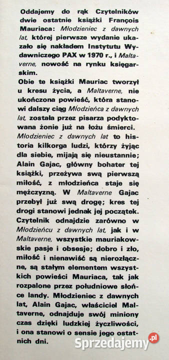 Młodzieniec z dawnych lat Maltaverne Francois Limanowa