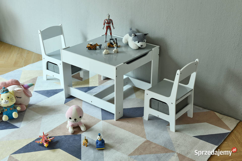 Meble dzieci zestaw drewniany stół 2 krzesła Smogorzów
