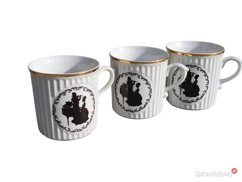 Stary porcelanowy komplet sześciu kubków Antyki, Sztuka, Kolekcje