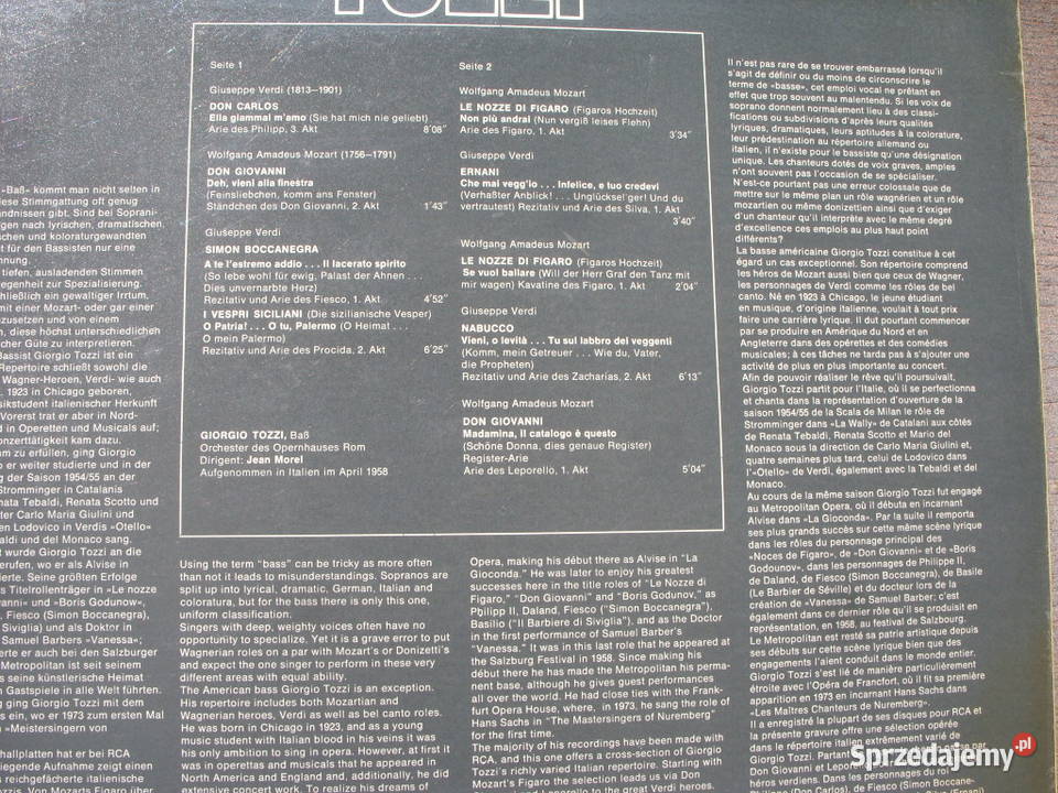 Klasyka LP GIORGIO TOZZIDON CARLOS 1958 Wołów