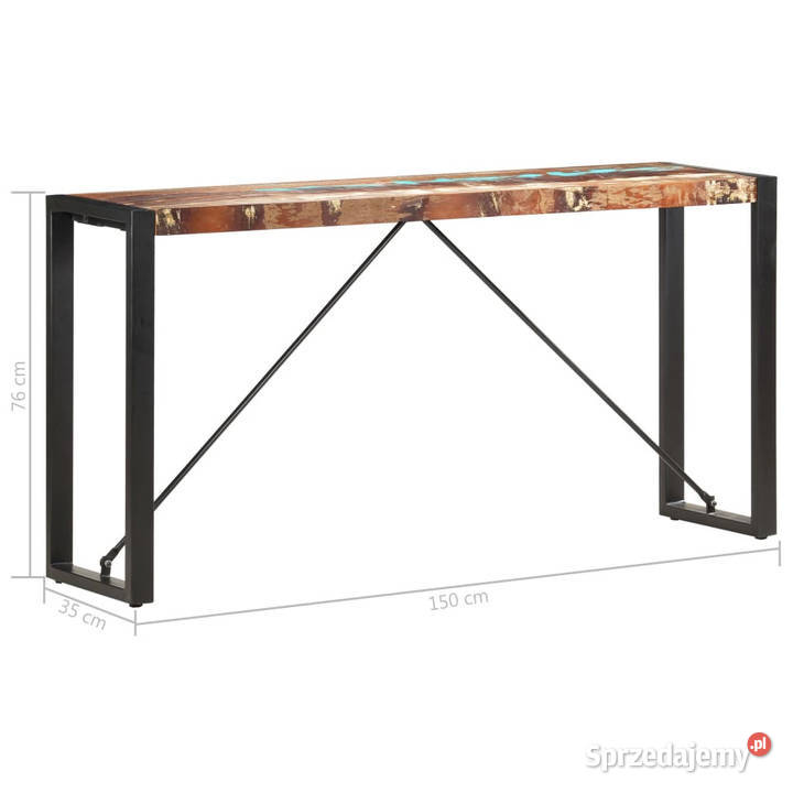 Stolik konsola 150 x 35 x 76 lite drewno z Warszawa