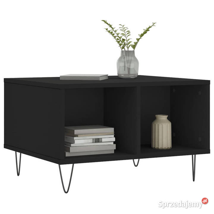 Stolik kawowy czarny 60x50x365 materiał Warszawa