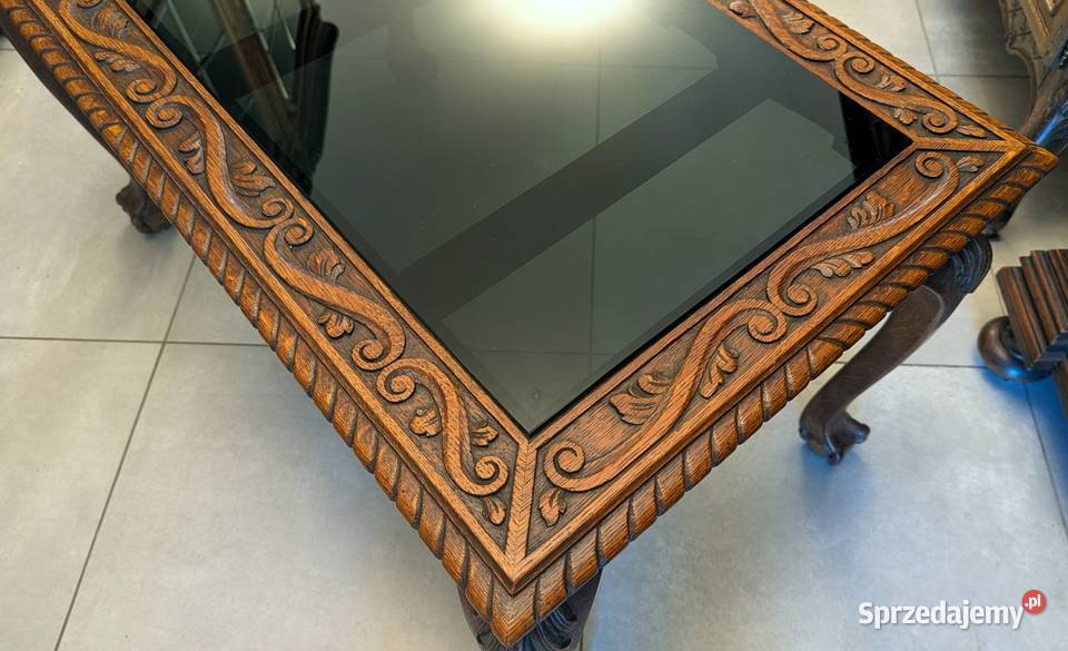 Wspaniałydębowy stolik na lwich łapach sklep Dąbrowa Górnicza