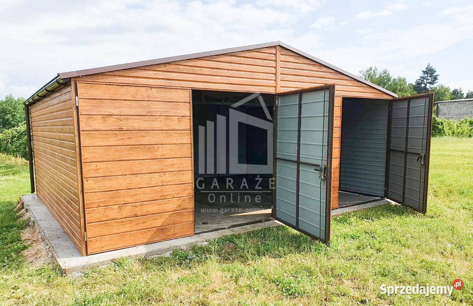 GARAŻ BLASZANY 6m x 5m poziom dwuspad Brama Katowice