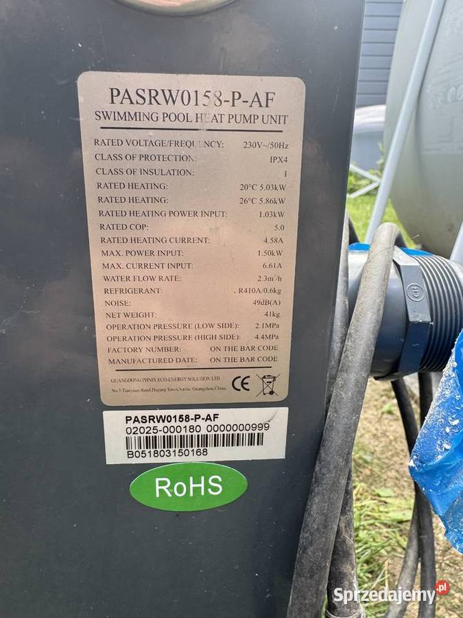 Pompa ciepła do basenu AquaPro PASRW0158PAF 586 Zduńska Wola