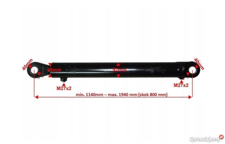 Siłownik Hydrauliczny 80x45 Skok 800 Mocowania Solec Kujawski