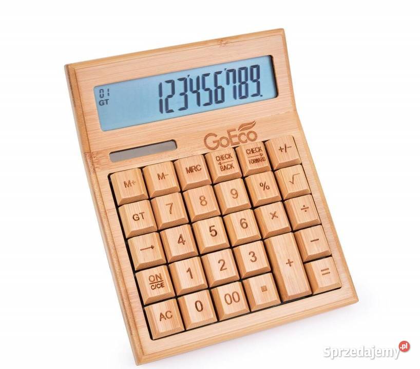 Wielofunkcyjny kalkulator bambusowy z dużym sprzedam
