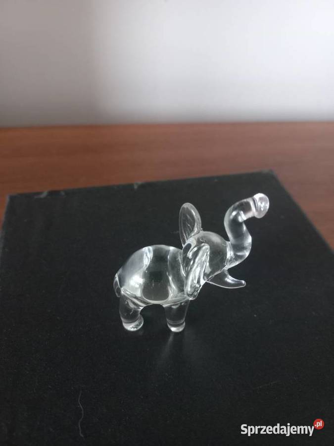 Figurka szklana Słoń miniaturka Toruń