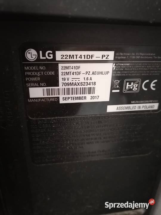 Monitor 22 Lg 22MT41DFPZ Toruń