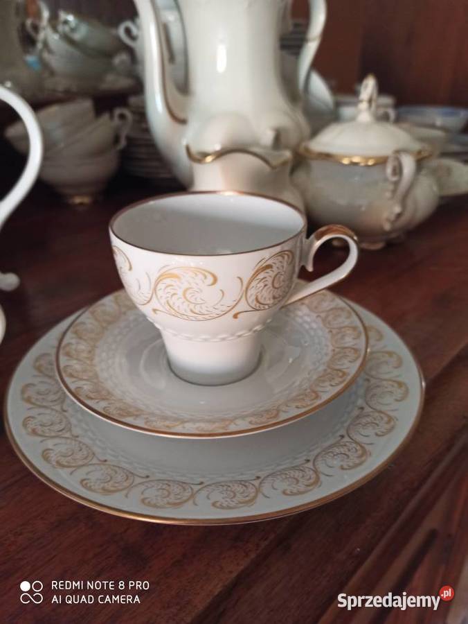 filiżanka z talerzykiem deserowym Hackefors Antyki, Sztuka, Kolekcje Gdańsk sprzedam