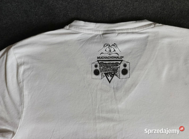 Bluzka męska Tshirt biała z nadrukiem łódzkie