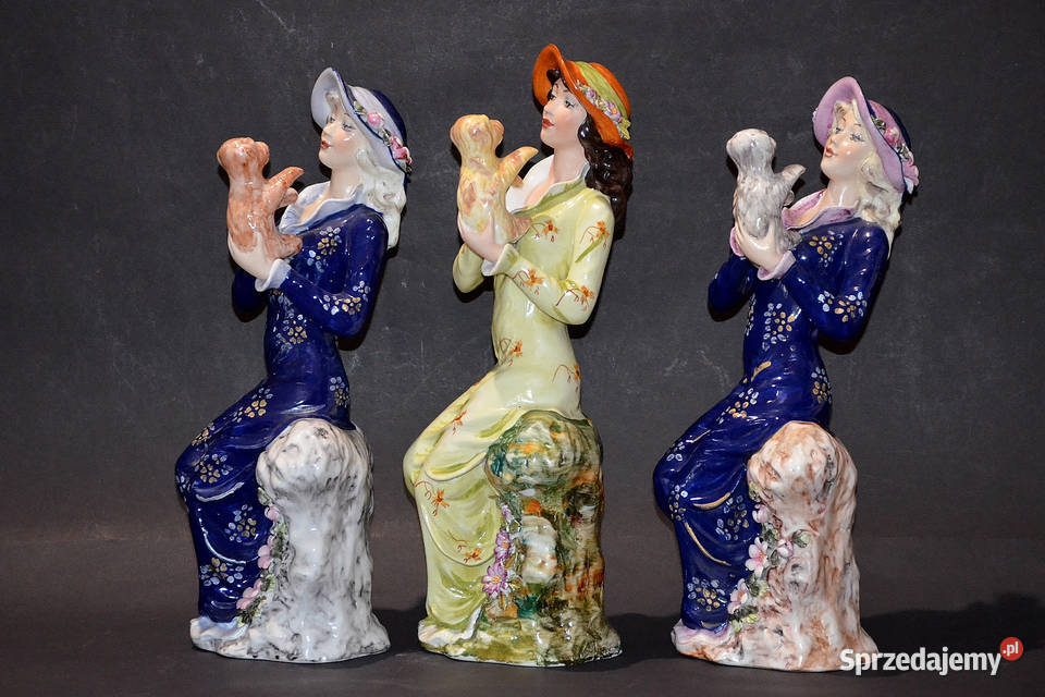 Porcelana Roceram figurka IRIS dama z pieskiem Środa Wielkopolska sprzedam