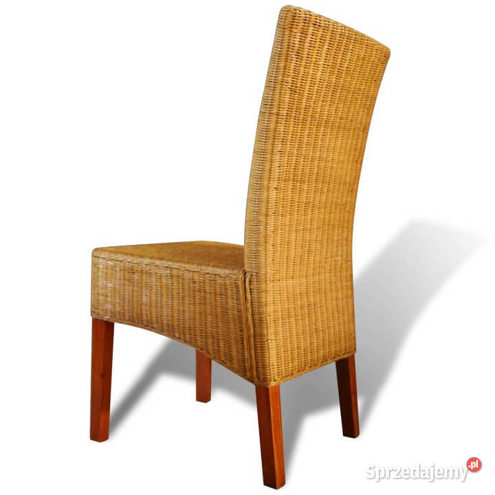 Krzesła stołowe 6 brązowe naturalny rattan Krzesła Warszawa