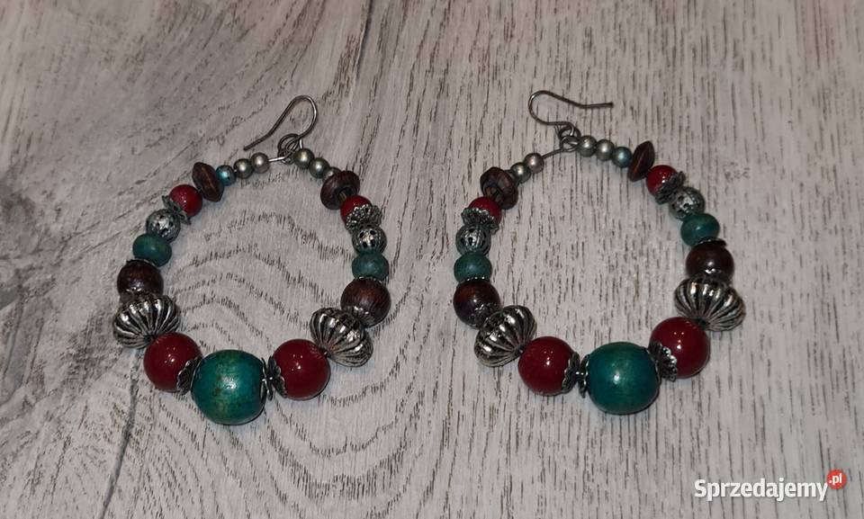 Kolczyki damskie koła koraliki sprzedam