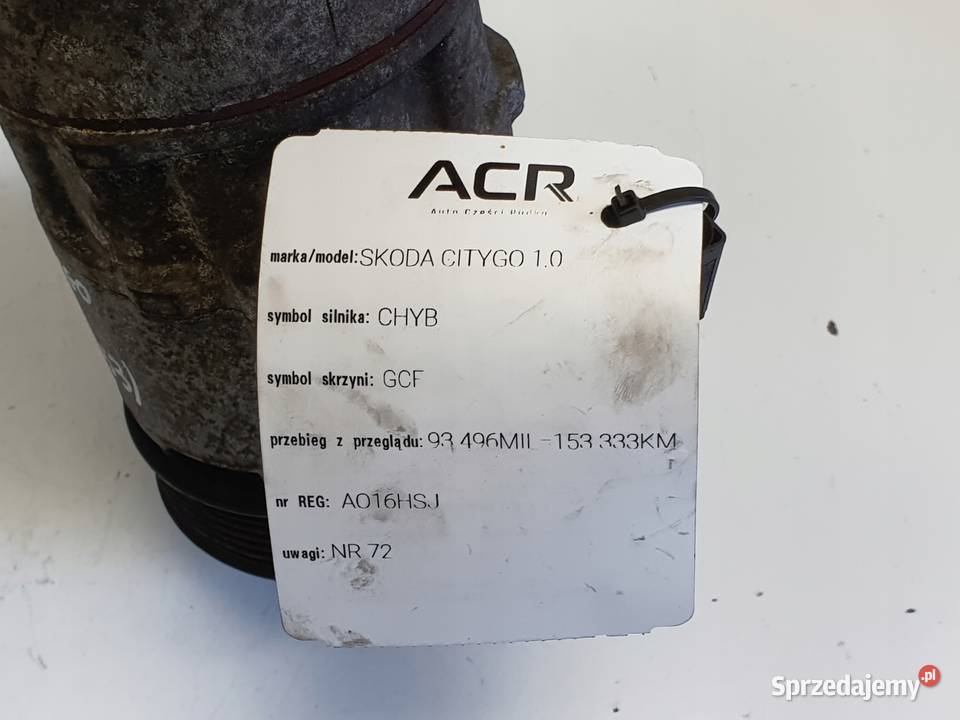SPRĘŻARKA KLIMATYZACJI Skoda Citigo 10 MPI osobowe Chełm
