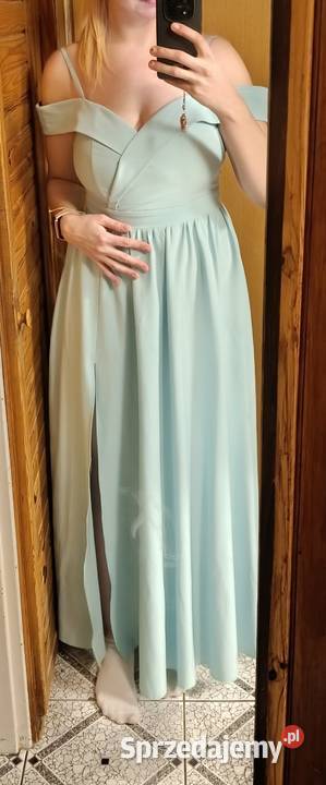 Piękna długa suknia na ramiączkach Warszawa