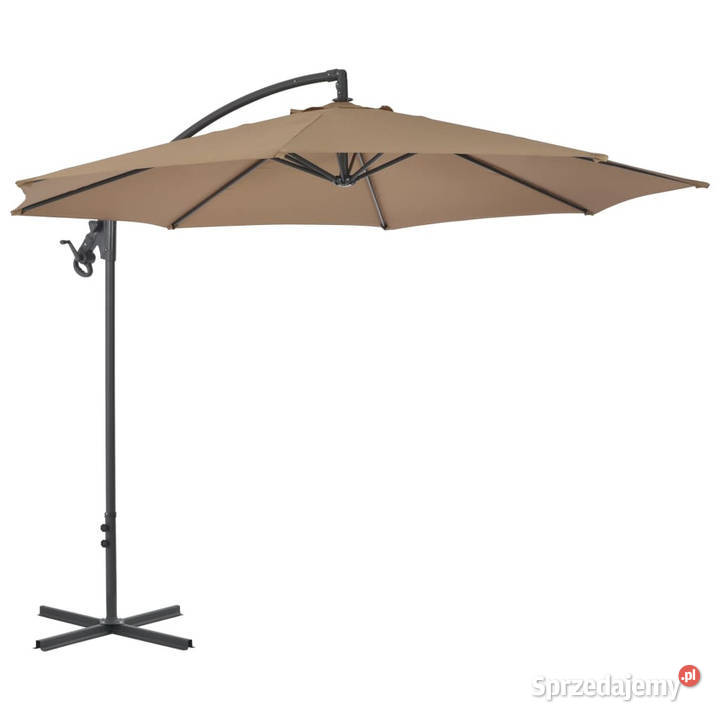 Parasol wiszący ze stalowym słupkiem 300 taupe Warszawa