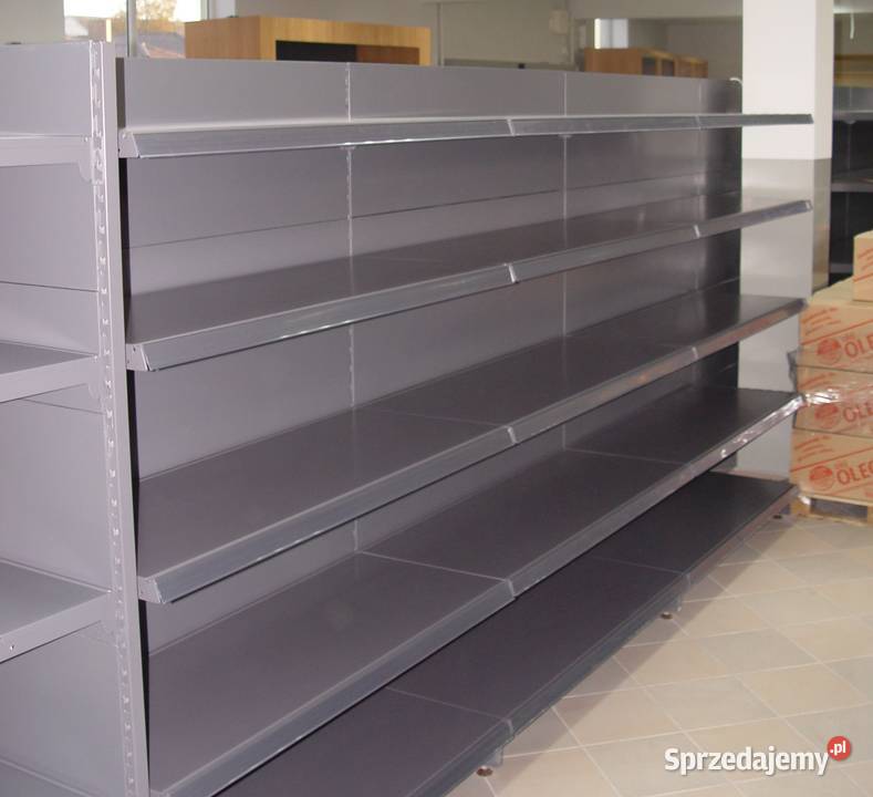 Regał środkowy sklepowy metalowy gondola grafit mazowieckie Ostrołęka