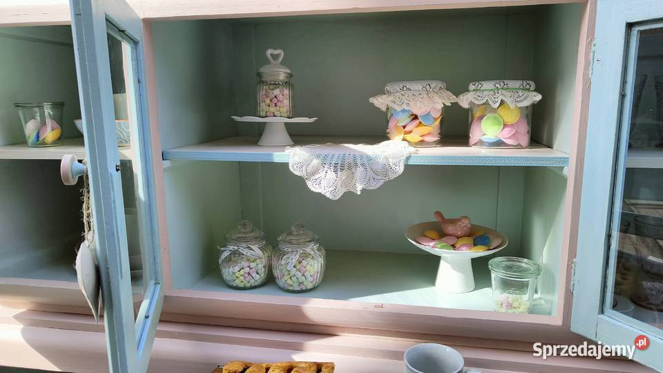 Kredens pastelowy drewniany pomocnik do kuchni Rzeszów