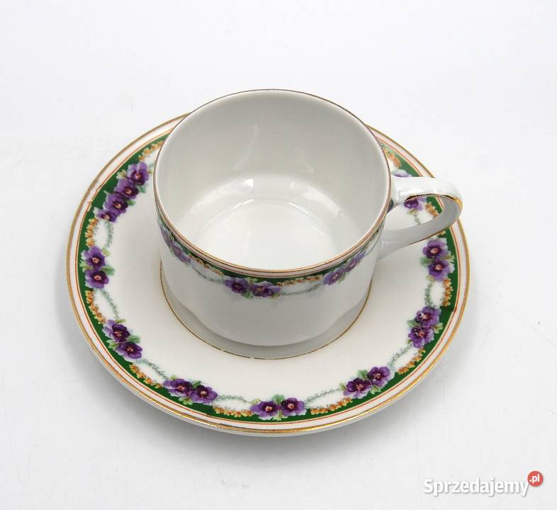 Porcelana KPM zestaw 4 filiżanek ze spodkiem Poznań