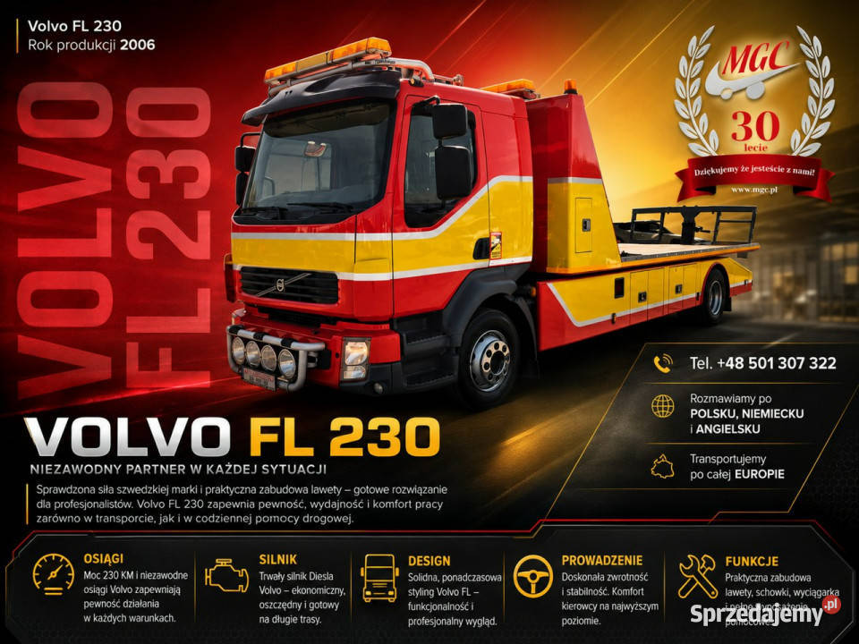 Volvo FL230 POMOC DROGOWA Volvo FL 230 42 POMOC 0cm3 śląskie Łaziska Górne