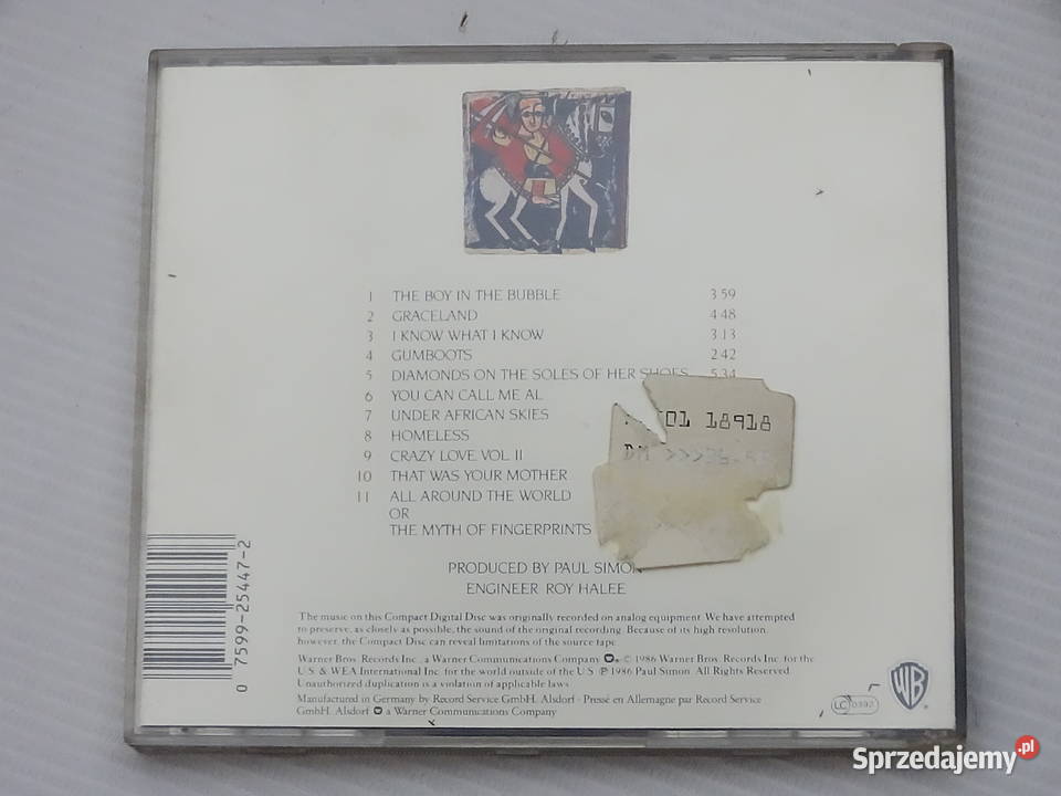 Płyta CD Paul Simon Graceland Oryginalne lubelskie Biłgoraj