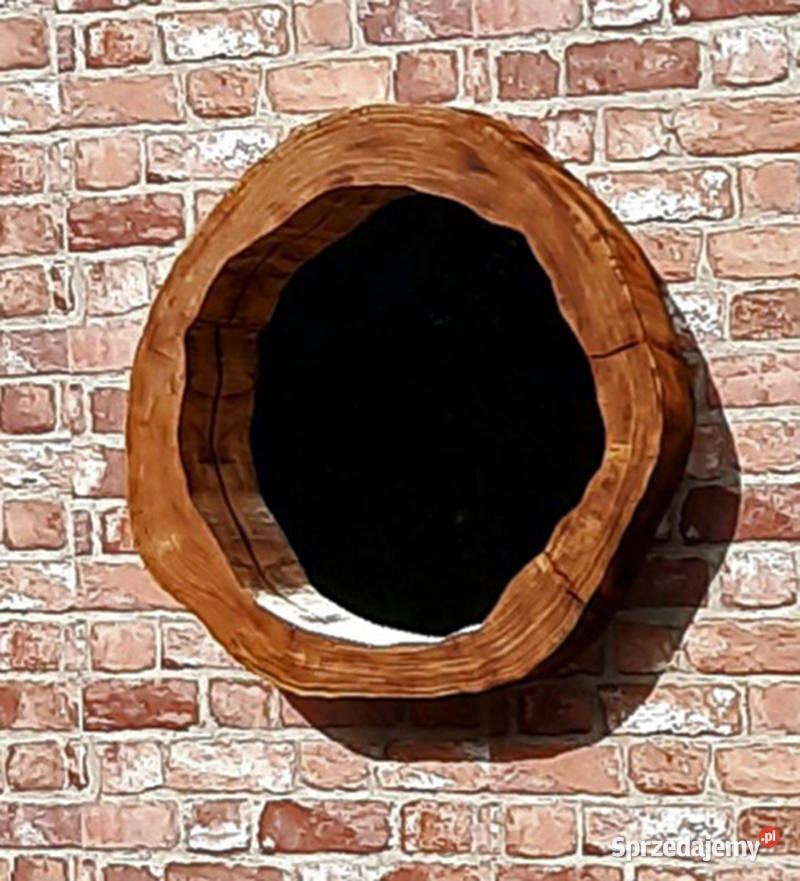 Lustro dekoracyjne okrągłe drewno naturalne Rzeszów sprzedam