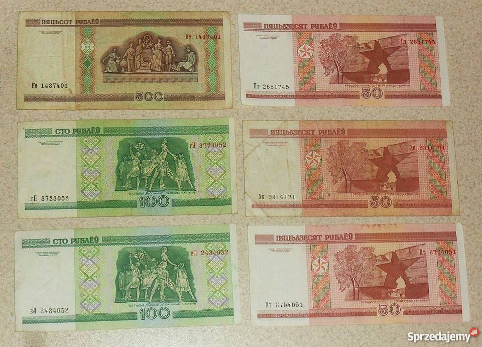 Ruble białoruskie 500 100 50 20 z 2000ri ZSRR z śląskie Gliwice