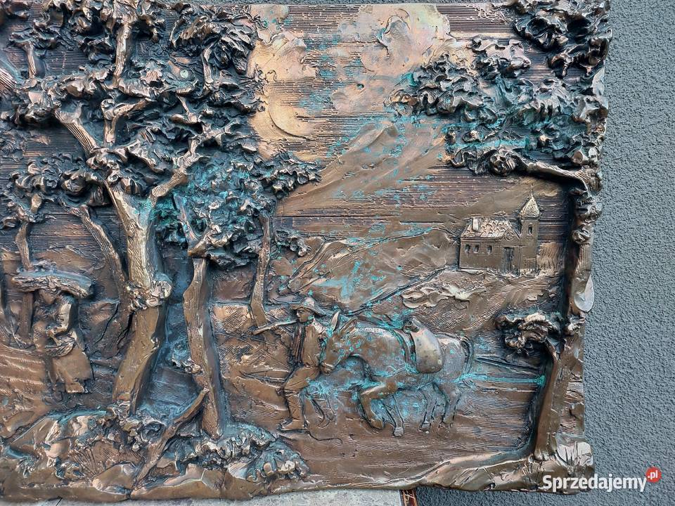 94 obraz relief dekoracyjny scenka rodzajowa Tczew