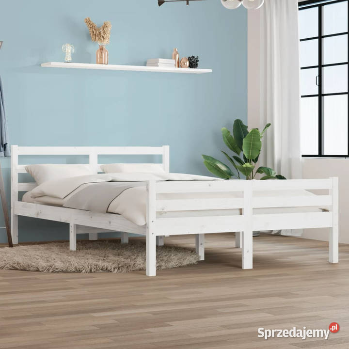 Rama łóżka biała lite drewno podwójna 135x190 Warszawa