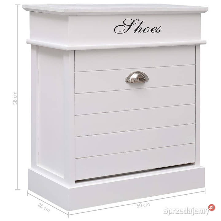 Szafka na buty biała 50 x 28 x 58 drewno Warszawa