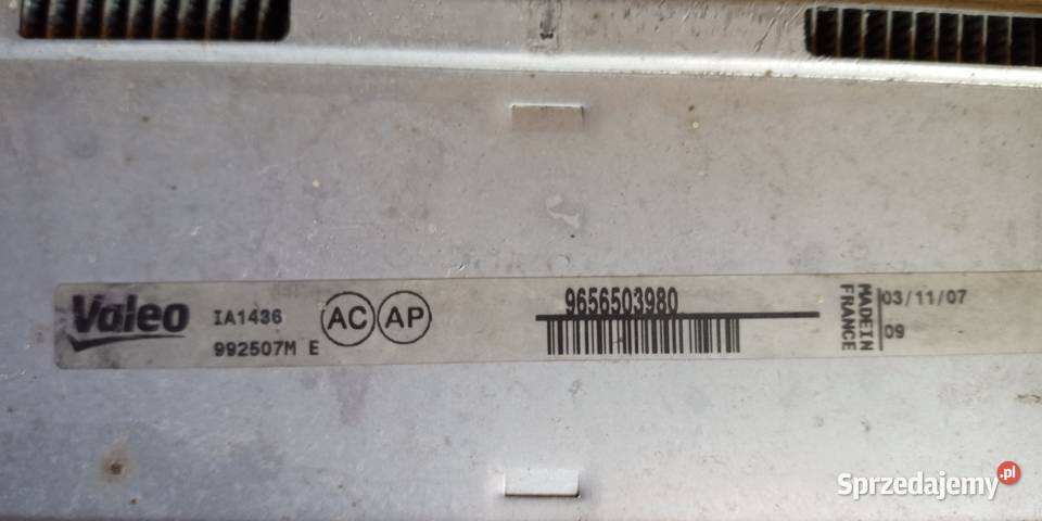 INTERCOOLER CITROEN BERLINGO PEUGEOT PARTNER 16 Pozostałe Krzeszowice