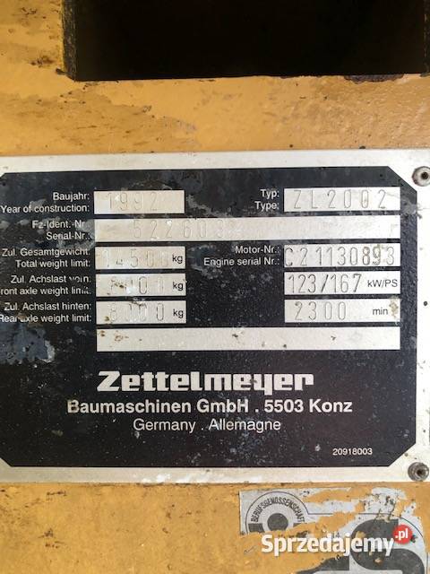 Ładowarka Kołowa Fadroma Zettelmeyer ZL 2002 sprzedam