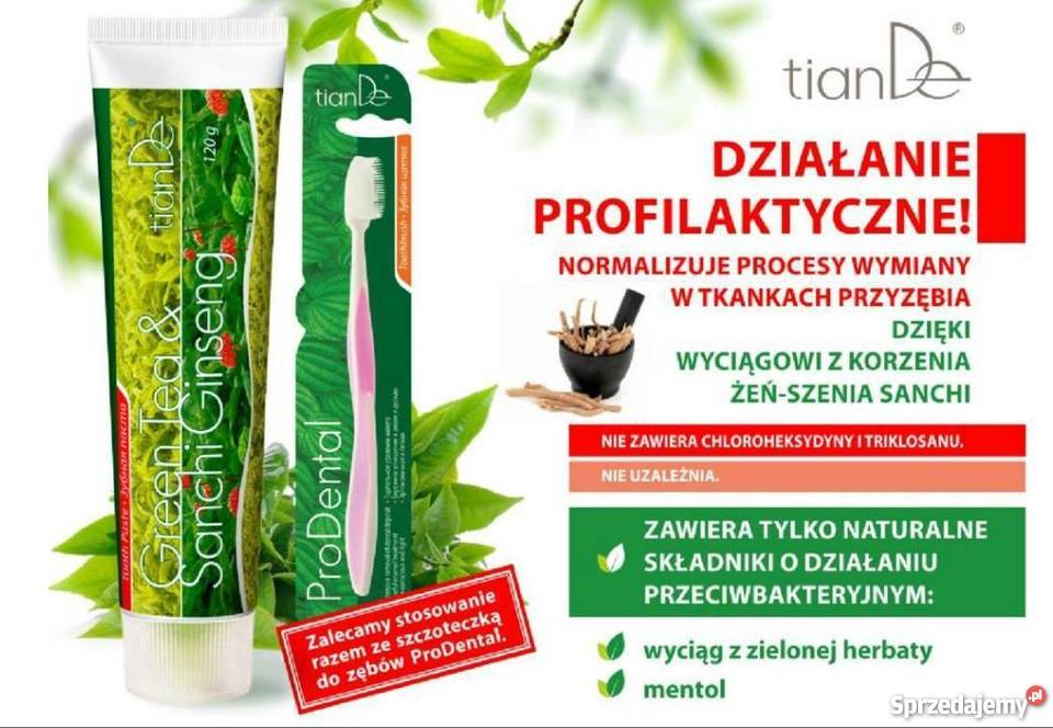 Pasta do zębów Zielona herbata Żeńszeń Sanchi zachodniopomorskie Kołobrzeg