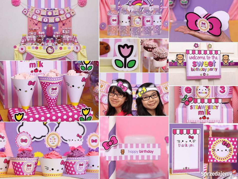 Hello Kitty kot kotek szablony urodziny słodki Poznań sprzedam