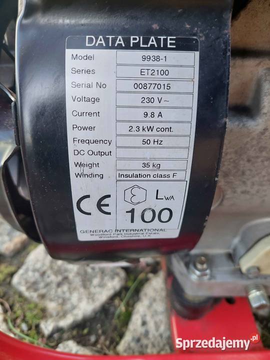 Agregat prądotwórczy Generac ET 2100 Briggs Wrocław