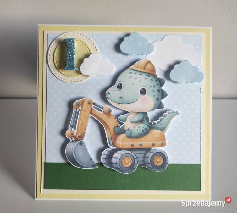 Kartka ręcznie robiona na urodziny roczek