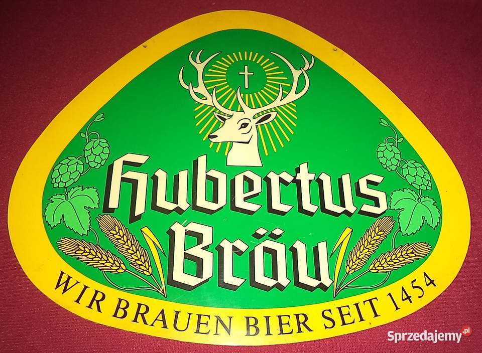 Hubertus Bru szyld tablica reklama piwa śląskie Piekary Śląskie
