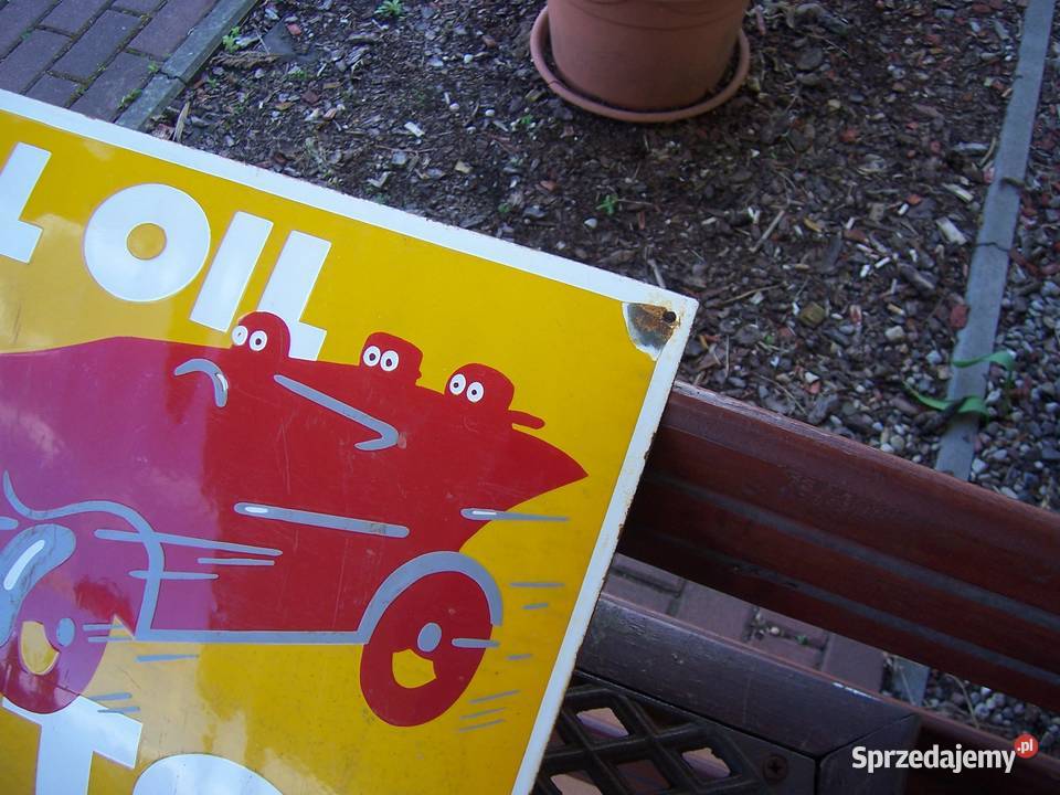 Shell Oil Voltol reklama szyld blacha emaliowana Goleniów