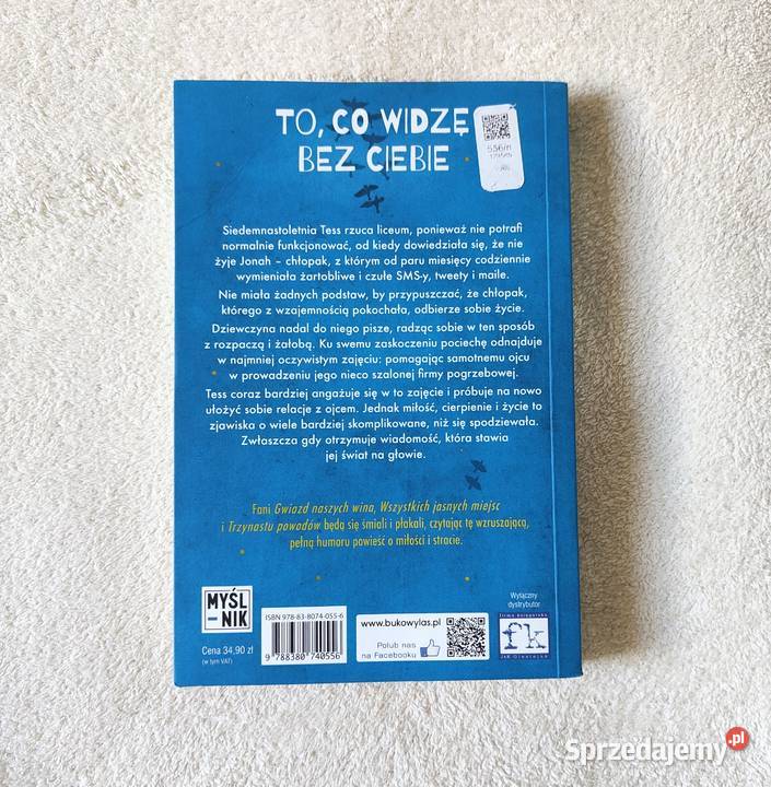 Książka To co widzę bez Peter Bognanni okładka