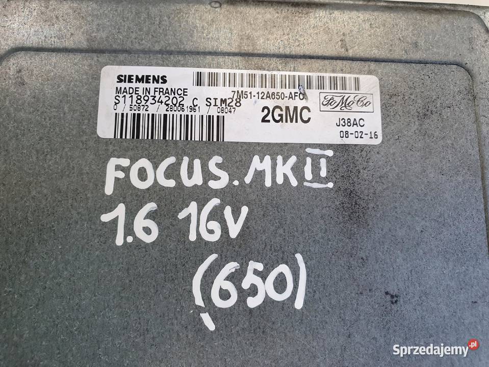 Ford Focus MK2 16 16V KOMPUTER 7M5112A650AFC Chełm sprzedam