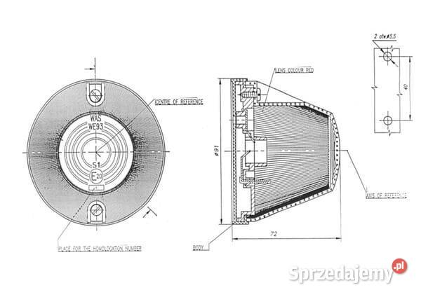 Lampa obrysowa okrągła 1224V czerwona Kamionna