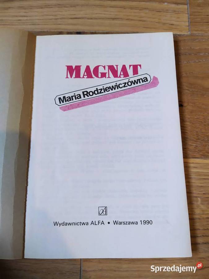 Magnat Maria Rodziewiczówna 1990 Stalowa Wola