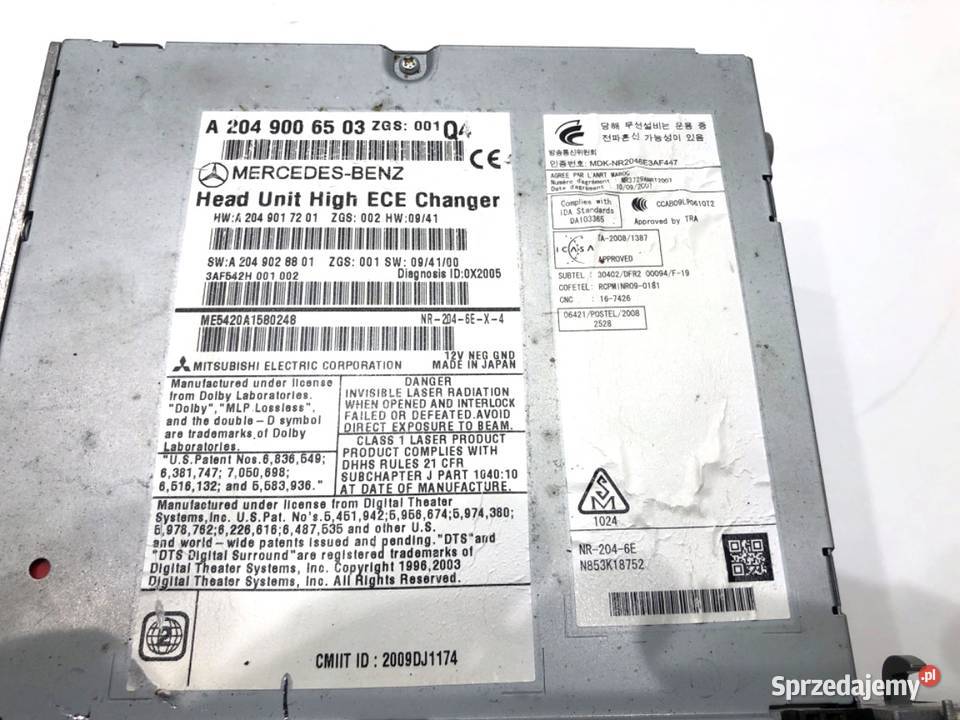 RADIO MERCEDES X204 A2049006503 0815 ODTWARZACZ Sprzęt audio fabryczny podkarpackie