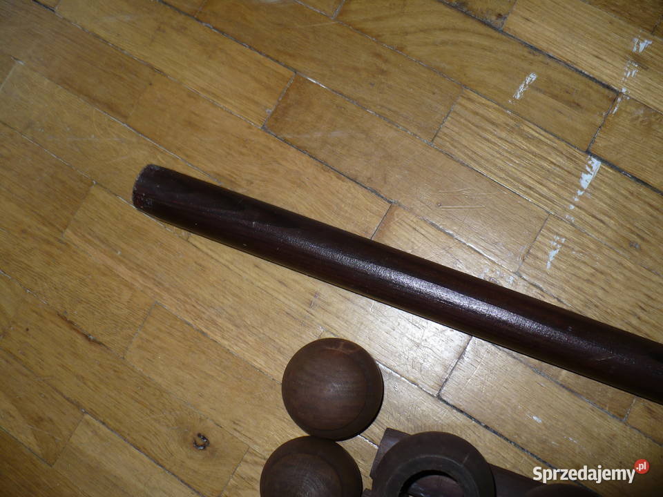 Karnisz drewniany 180 m podwójny brązowy sprzedam